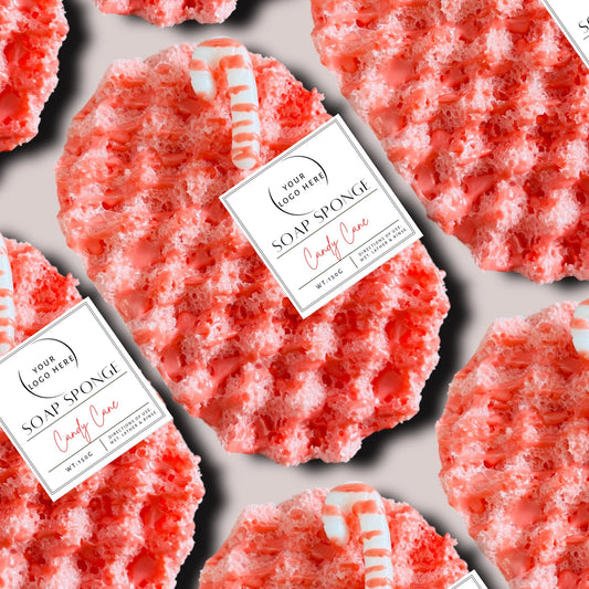 Candy Cane Soap Sponge