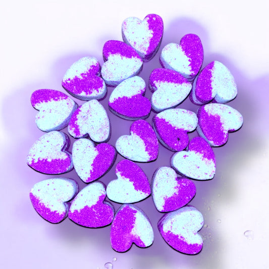 20 Mini Heart Bath Bombs - Space Aliens