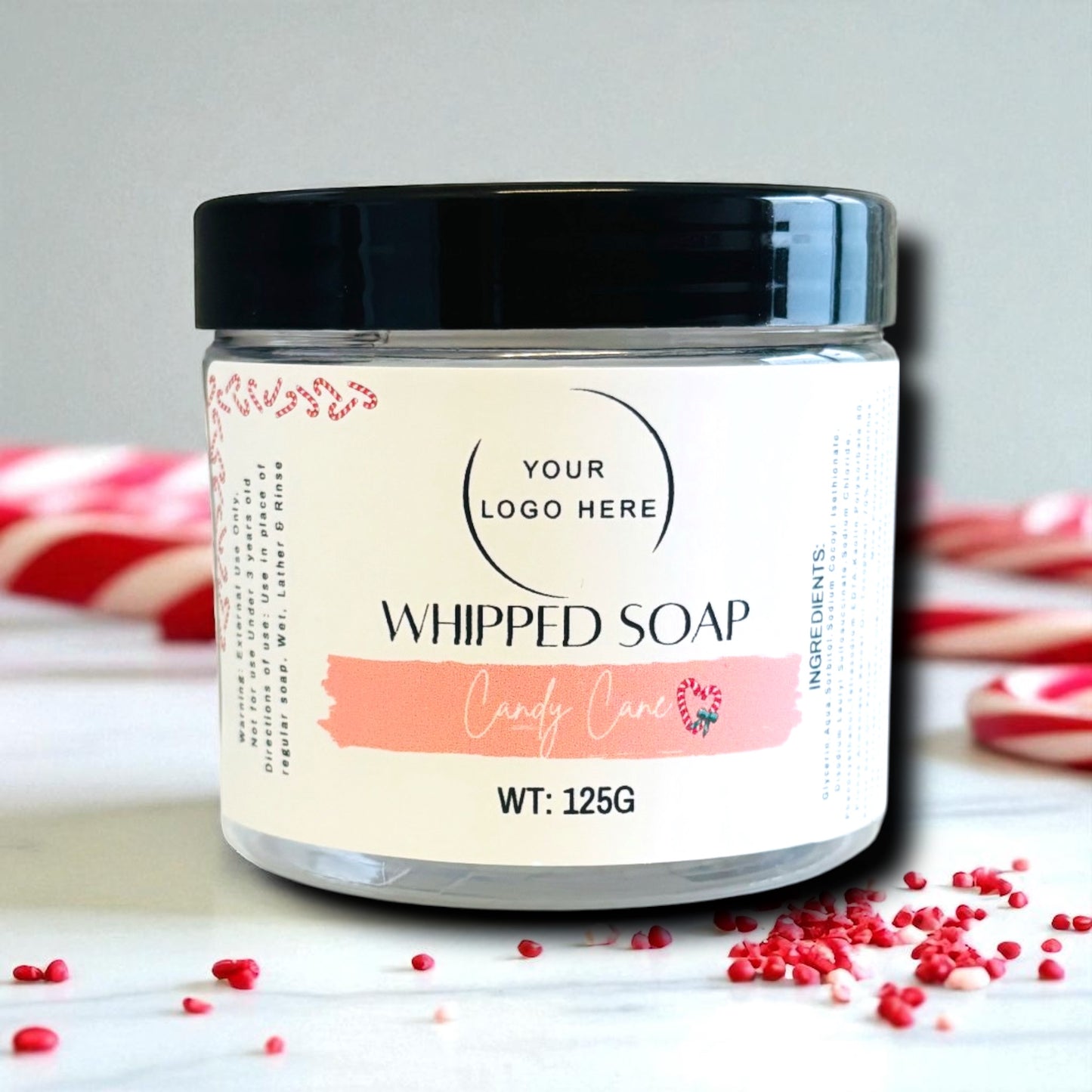 Large Candy Cane Whipped Soap 125G