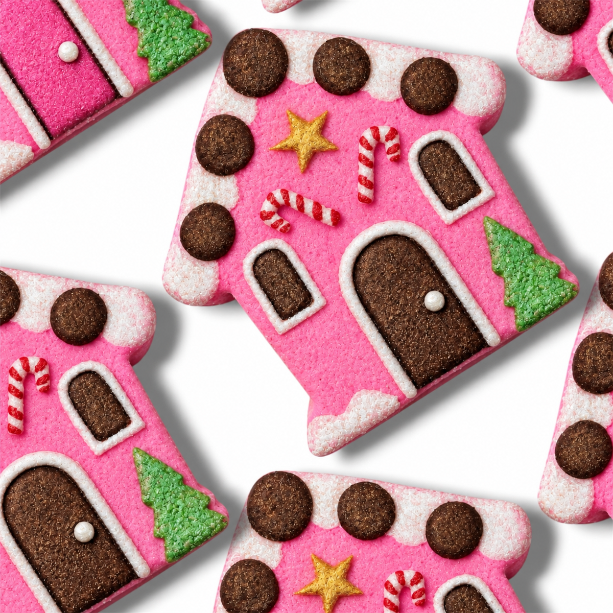Pink Gingerbread House Bath Bomb