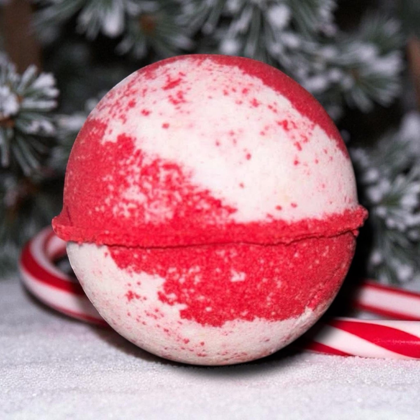Round Candy Cane Bath Bomb