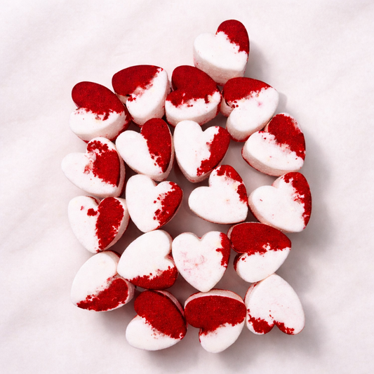 20 Mini Heart Bath Bombs - Lost Cherry