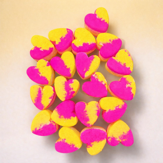20 Mini Heart Bath Bombs - Citronella & Rose