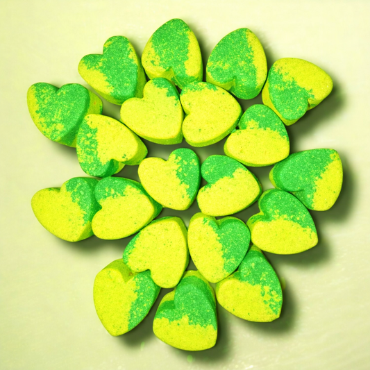 20 Mini Heart Bath Bombs - Jamaican Me Crazy